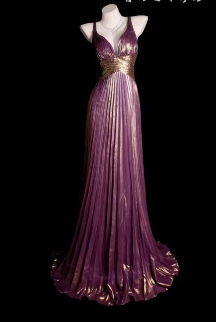 Glamorous V Neck Satin Pleated Long Prom Dress Light Purple Mermaid Slit Party Dress SP4310