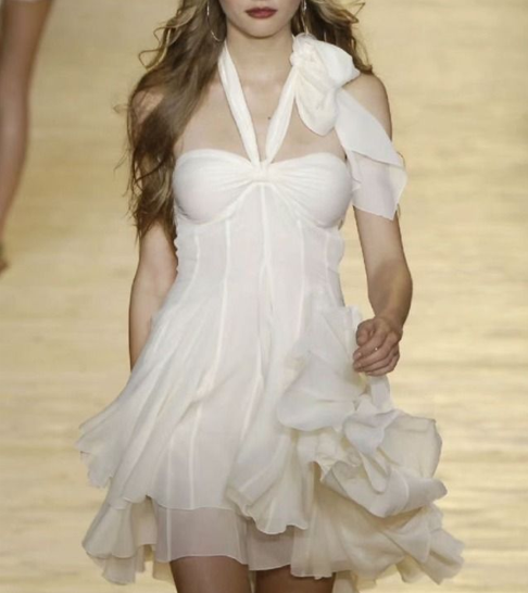 Elegant White Halter Chiffon A Line Short 19th Birthday Outfits Formal Homecoming Dress SP56