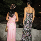 Charming One Shoulder Pink Satin Lace Sequin Mermaid Long Party Dress Formal Long Wedding Guest Dress SP1346