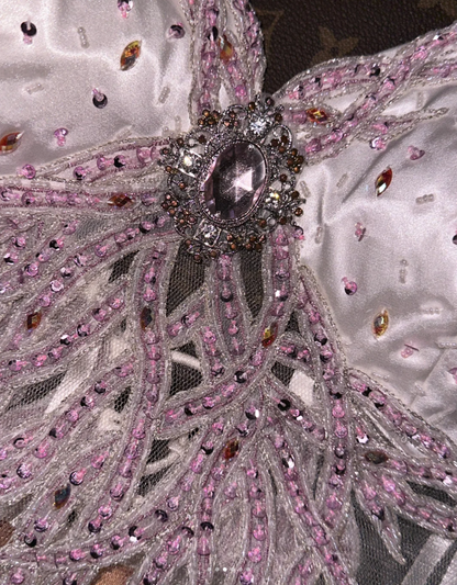 Stylish Silver Gray Spaghetti Straps Satin Pleated Beaded Mermaid Prom Dress Long Evening Dress SP875