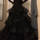 Black Layered Tulle Ruffle Prom Dresses for Women Y1135