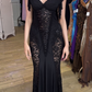 Sexy Black Lace Mermaid Evening Dress Long Prom Dress Y7821