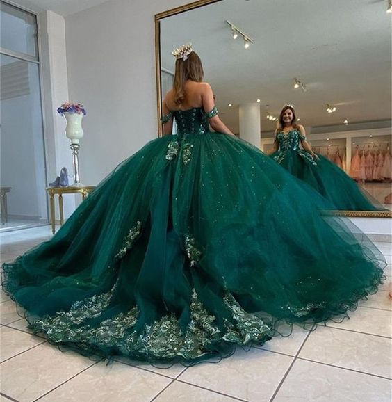 Emerald Green Quinceanera Dresses for Sweet 15 Year Ball Gown Sexy Off Simplepromdress Emerald Green Quinceanera Dresses for Sweet 15 Year Ball Gown Sexy Off Simplepromdress
