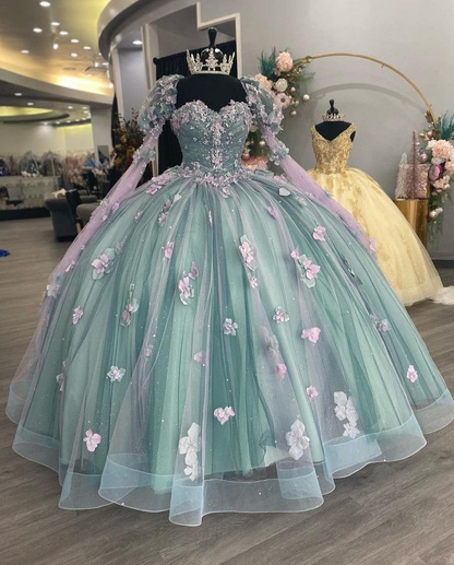 Princess Sweetheart Ball Gown Quinceanera Dresses Beaded Celebrity Par ...