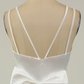 White Satin A-line Graduation Dress,White Short Homecoming Dress  Y1849