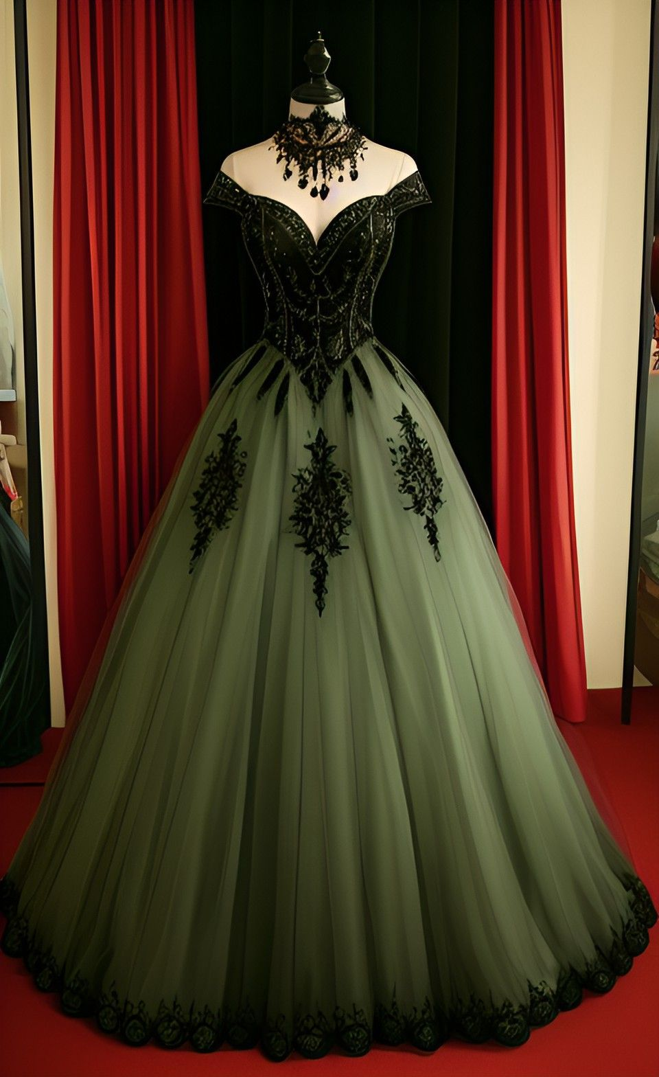 strapless open back dress Gothic A-line Tulle Prom Dress,Chic Formal Gown Y4470 – Simplepromdress