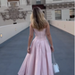 Pink Strapless A Line Long Prom Dress Elegant Evening Dress Brithday Outfits Y7531