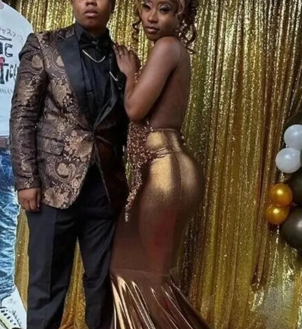 Stunning Mermaid Prom Dress with Train For Black Girls  Y4202