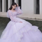 Sparkly Prom Dresses, Purple Prom Dresses, Robes De Cocktail, Off The Shoulder Prom Dresses, Long Sleeve Prom Dresses,Y2408