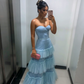 Charming Blue Sweetheart Neckline Tulle Layered Prom Dress Formal Gown Y2756