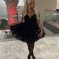 Black Sweetheart Neckline Tulle A Line Homecoming Dress Short Prom Dress Y7923