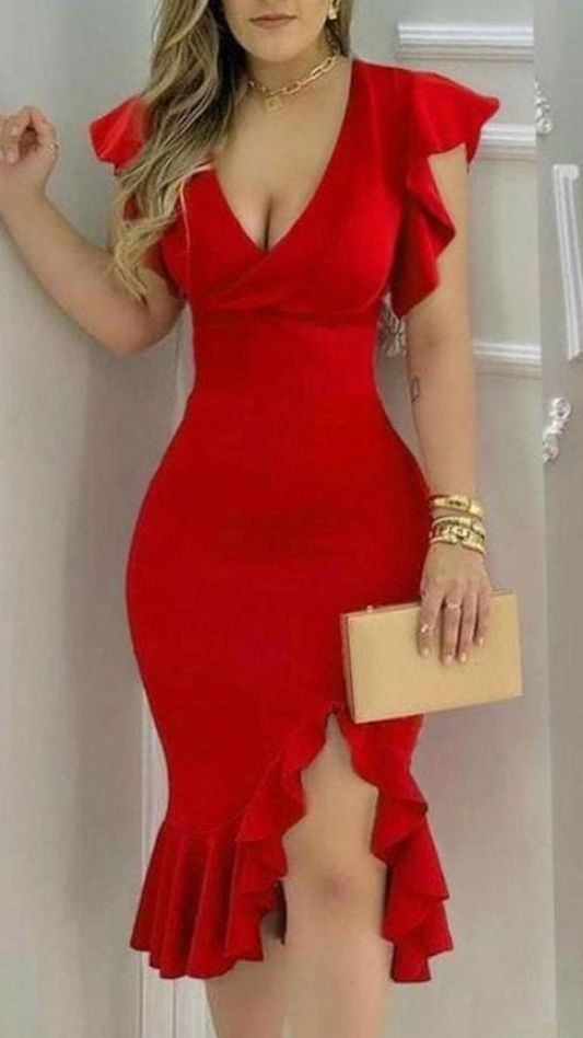 Women Sexy Red Bodycon Dress,Red Homecoming Dress Y5506