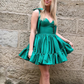 Cute Tie Straps Green Corset Ruffle Short Homecoming Dress Y2724