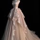 Generous Pink Strapless A-line Tulle Evening Dress,Glam Dress  Y6761