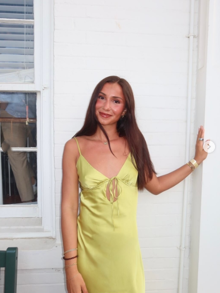 Simple Spaghetti Straps V Neck Satin Long Party Dress Prom Gown Yellow Green Wedding Guest Dress SP2321