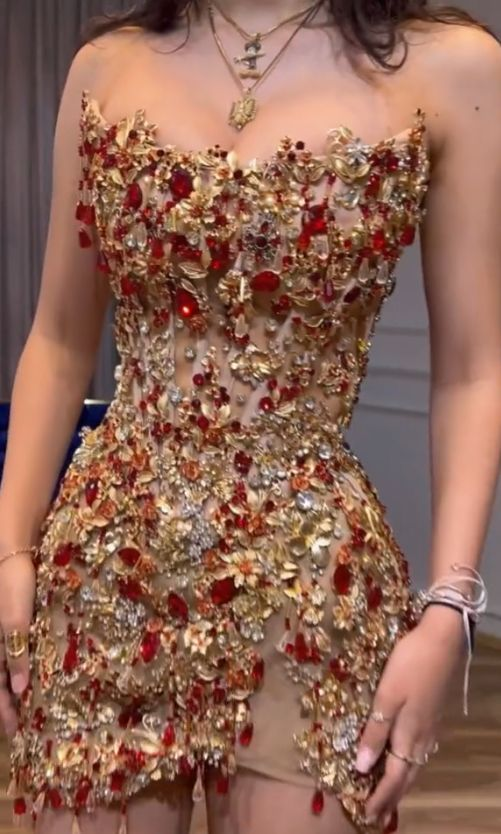 Beautiful Strapless Sequin Beaded Sheath Cocktail Dress Short Graduation Homecoming Dress Y9091