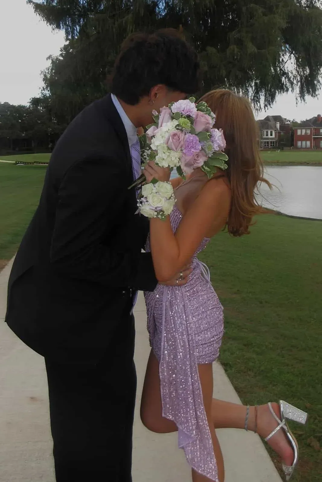 Pretty Strapless Sequin Sheath Short Prom Dress Purple Short Homecoming Dress SP3601