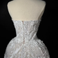 Classy Strapless White Lace Appliques A Line Short Homecoming Dress 20th Birthday Outfits SP60