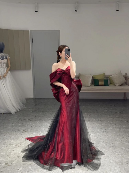 Burgundy reception hotsell dress