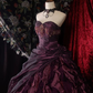 Vintage Sweetheart Neck Tulle Satin Pleated Ball Gown Purple Formal Birthday Quinceanera Dress SP1361