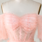 Blush Tulle Off The Shoulder Short Homecoming Dress Y2616