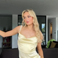 A line Backless Evening Party Dress Silk Satin Long Prom Dress Y7029