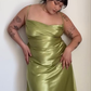 Plus Size Green Straps Prom Dress,Green Party Gown  Y7395