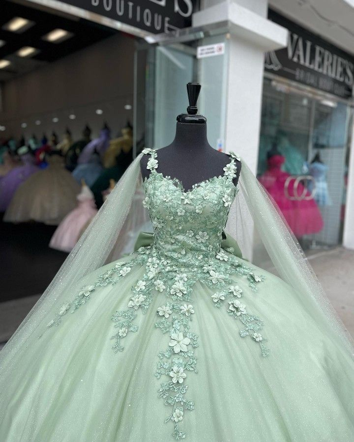 Flowy Light Green Prom Dress