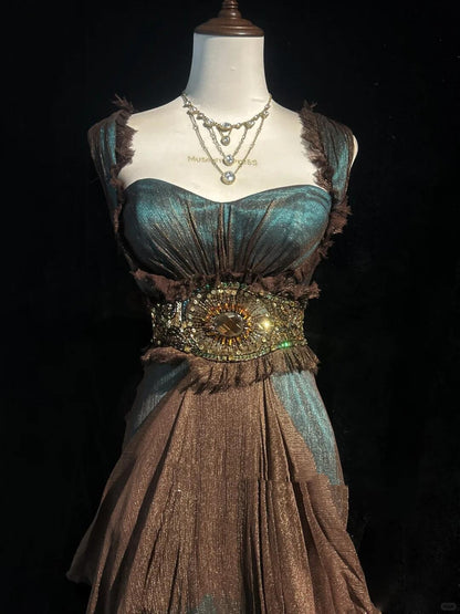 Vintage Spaghetti Straps Satin Tulle Beaded Short Homecoming Dress Cocktail Dress SP2928