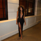 Sexy Deep V Neck Black Evening Dress,Black Evening Gown Y4446