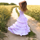 Elegant One Shoulder Chiffon Tiered Prom Dress Y4706