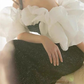 Gothic Black And White Evening Dress With Ruffles Formal Dress Y4383