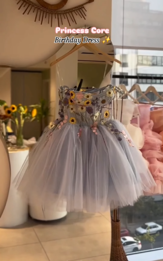 Pretty Tulle Appliques A Line Homecoming Dress,Blue Short Birthday Party Dress Y8513