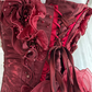 Charming Burgundy One Shoulder Beaded Satin Pleated Flowers Mermaid Long Birthday Prom Dress Party Gown SP1469