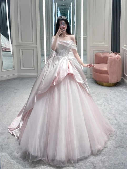 Princess Off The Shoulder A-line Prom Dress,18th Birthday Dress Y6862