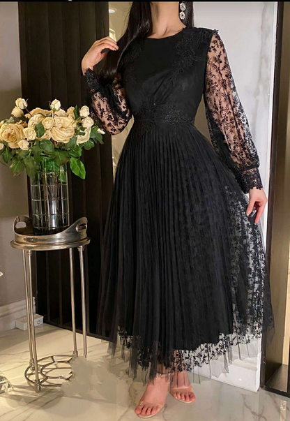 Elegant Black A-line Evening Dress,Black Formal Dress  Y5730