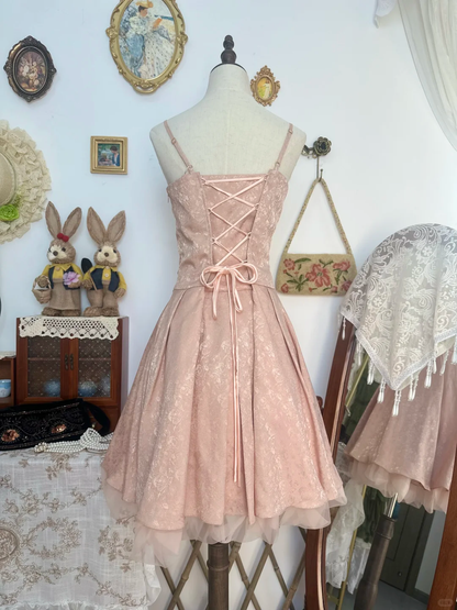 Cute Pink Spaghetti Straps Satin Print Floral A Line Formal Homecoming Dress 19th Birthday Outfits Y9760