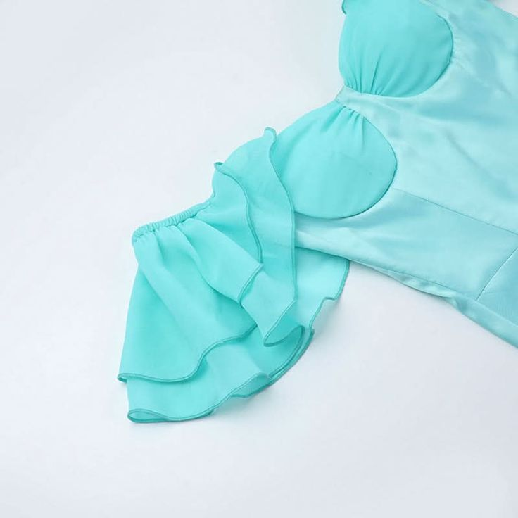 Classy Blue Satin Chiffon Off The Shoulder Party Dress,Mermaid Long Evening Dress Y8709