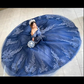 Navy Off The Shoulder Tulle Lace Quinceanera Dress,Navy Blue Ball Gown Sweet 15 Dress  Y2985