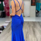 Mermaid Yellow Long Prom Dresses, Backless Yellow Prom Dresses Formal Evening Dresses Y1562