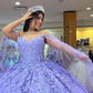 Luxurious Lavender Ball Gown With Butterflies,Sweet 16 Dress Y6755