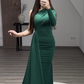 Sexy Green Mermaid Maxi Long Prom Dresses,Evening Dresses Y5522