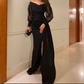 Elegant Black Mermaid Evening Dress,Black Gala Dress Y5540