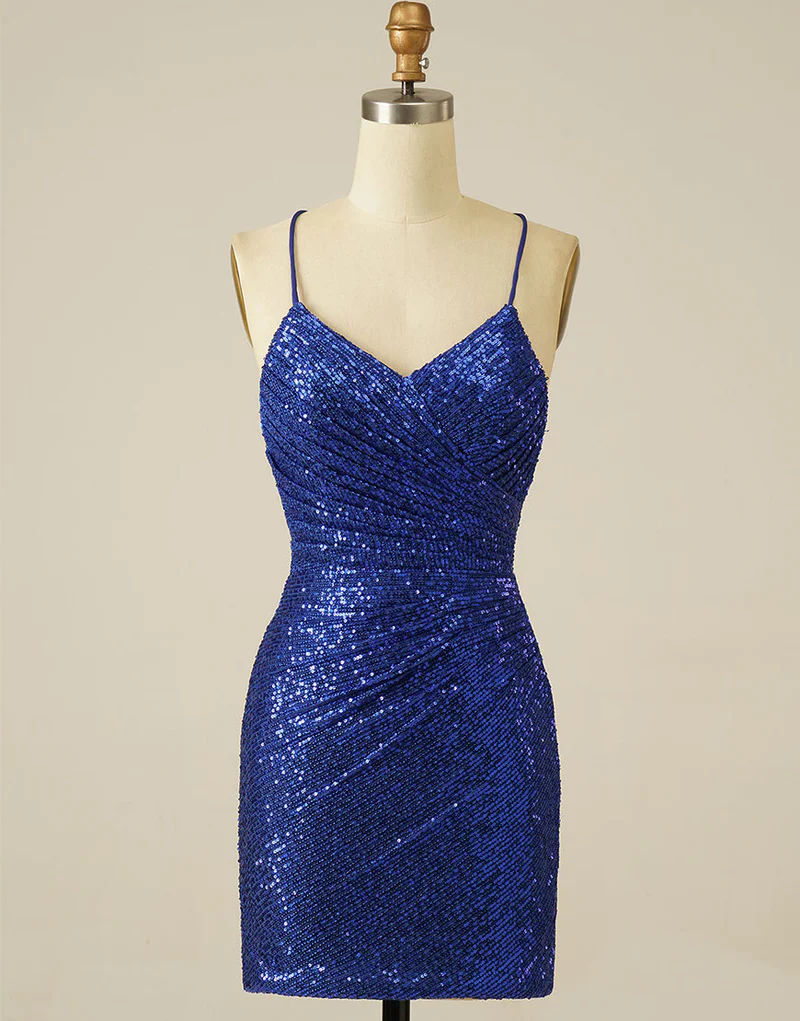 Royal Blue Sheath Sequin Lace Up Homecoming Dress Y2844 Simplepromdress Royal Blue Sheath Sequin Lace Up Homecoming Dress Y2844 Simplepromdress