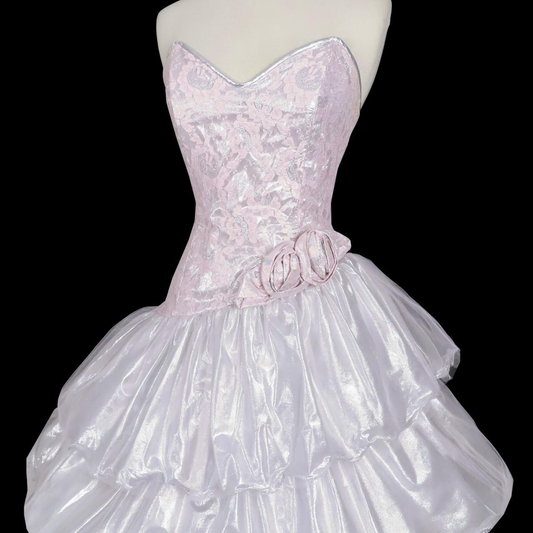 Vintage Light Pink V Neck Strapless Short Birthday Party Dress A Line Homecoming Dress Y9089