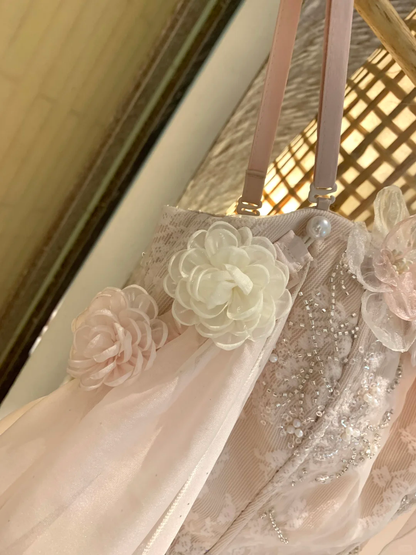 Glamorous Spaghetti Straps Tulle Lace Beaded A Line Short 6th Grade Homecoming Dress Pink Mini Birthday Outfits With Appliques SP2358