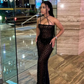 Sexy Black Sheath Long Prom Dress,Chic Black Evening Gown Y2218