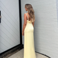 A line Backless Evening Party Dress Silk Satin Long Prom Dress Y7029