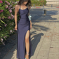 Simple Sheath/Column Prom Dress with Split,Graduation Dress Y4392