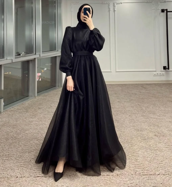 Modest A-line Navy Blue Tulle Long Sleeves Prom Dress,Muslim Dress Y58 Simplepromdress Modest A-line Navy Blue Tulle Long Sleeves Prom Dress,Muslim Dress Y58 Simplepromdress